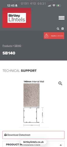 Steel 140mm box lintels - 140mm,